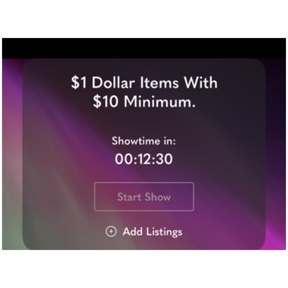 Live Show $1 starts with $10 minimum